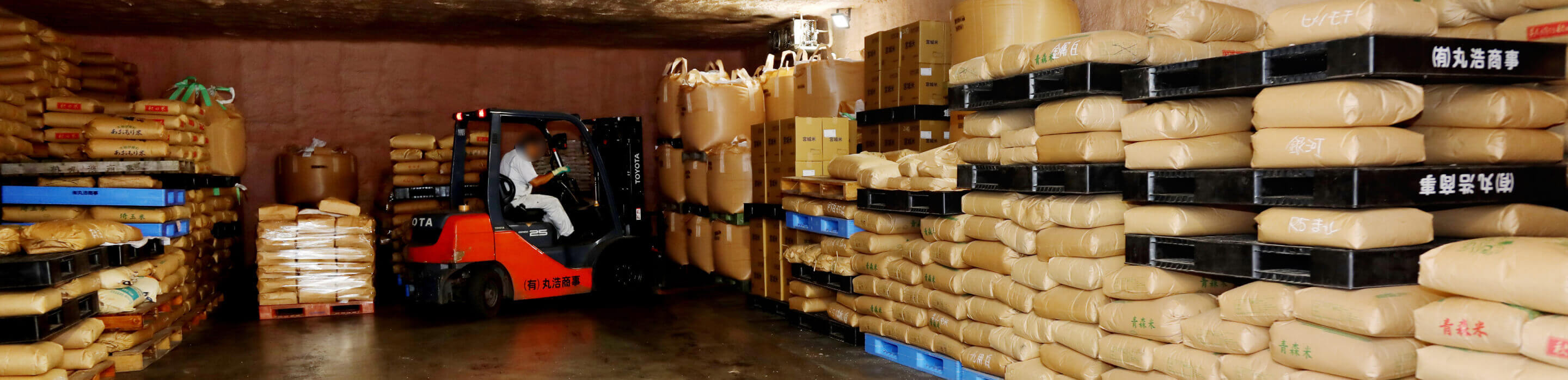 倉庫内での作業の様子